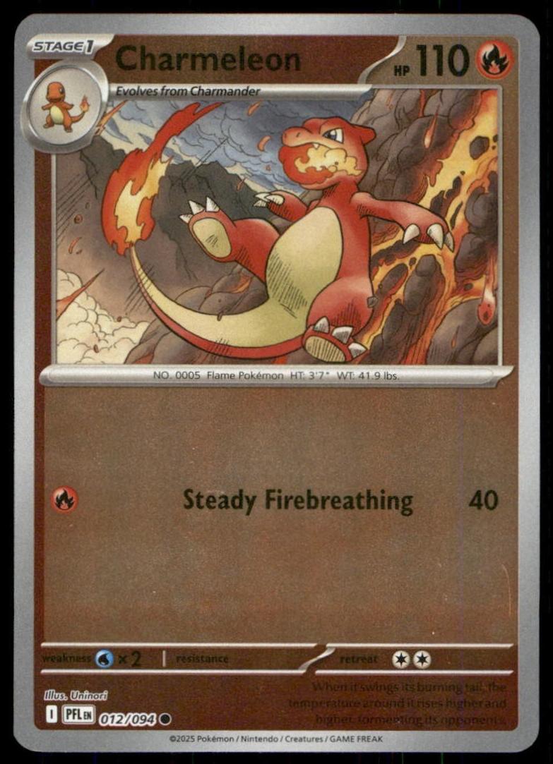 2025 Pokemon Mega Evolution Phantasmal Flames Charmeleon #12 PSA 10