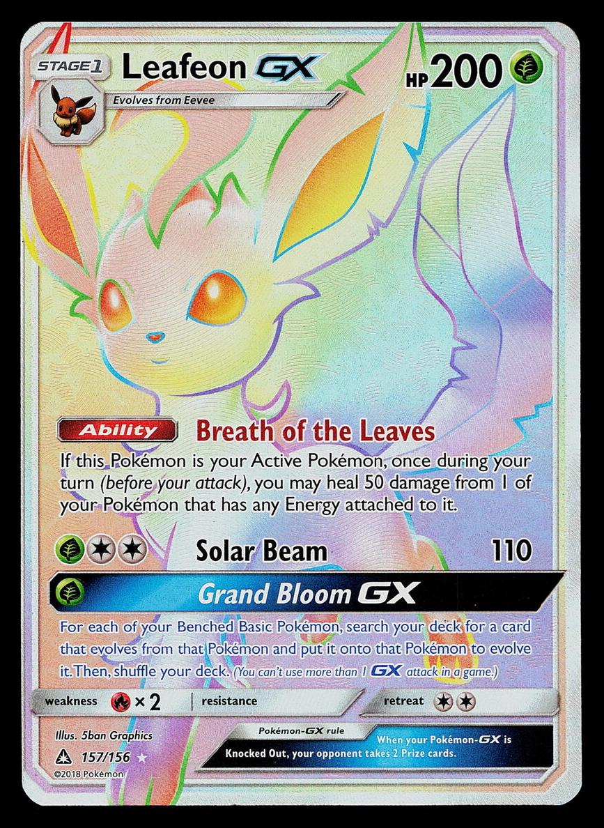 2018 Pokemon Sun & Moon Ultra Prism Leafeon #157 PSA 9
