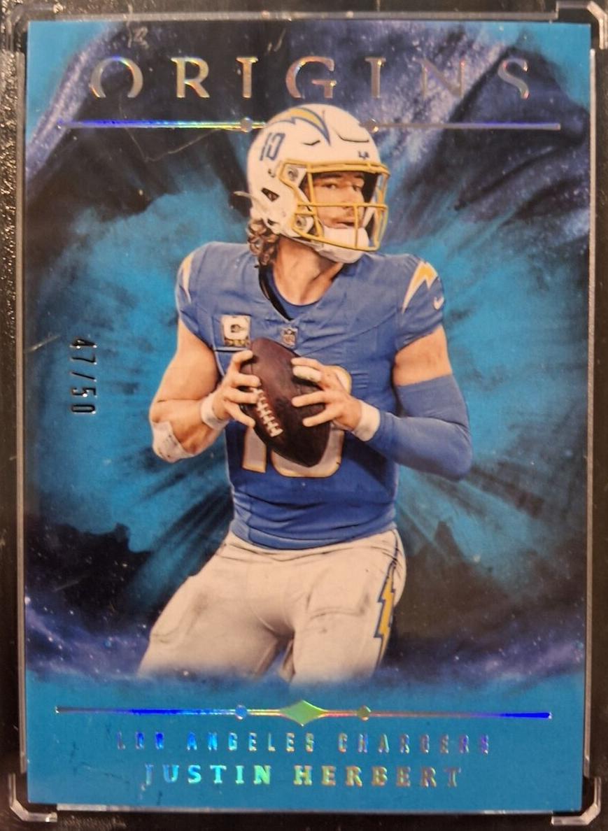 2024 Panini Origins Football Turquoise Justin Herbert #75
