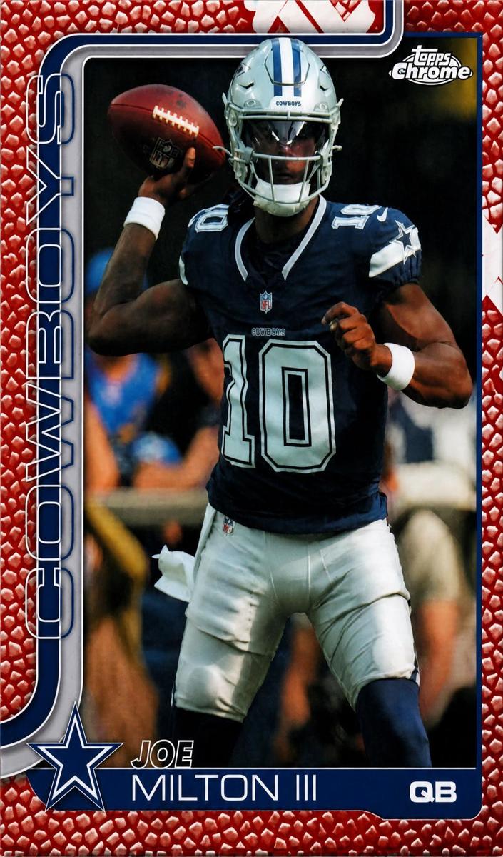 2025 Topps Chrome Football Football Leather Red Refractor Joe Milton III #85