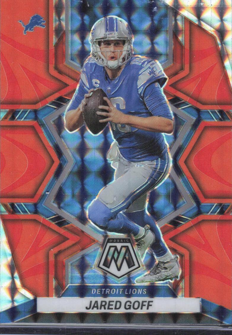 2022 Panini Mosaic Football Reactive Orange Jared Goff #64 PSA 9