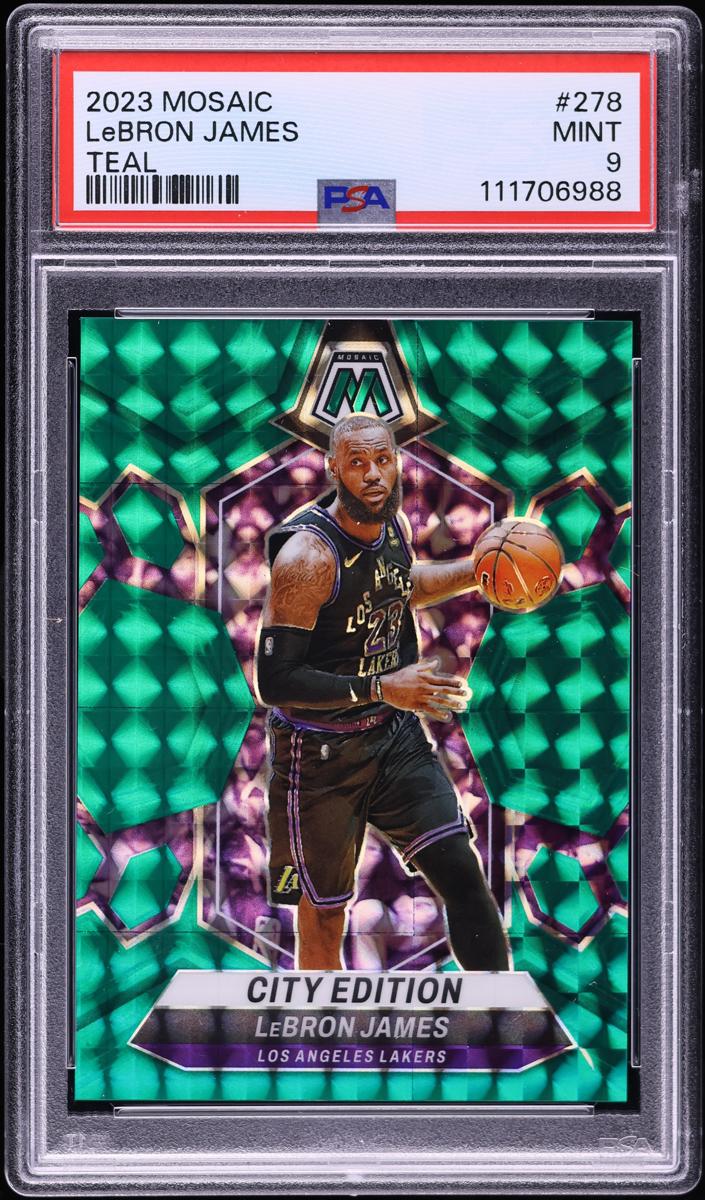 2023 Panini Mosaic Basketball Teal LeBron James #278 PSA 9