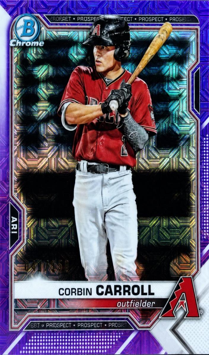 2021 Bowman Chrome Prospects Baseball Purple Corbin Carroll #BCP-142 PSA 10