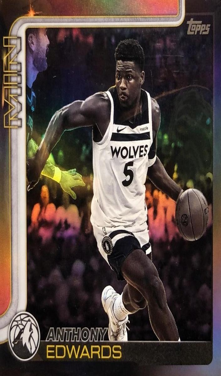 2025 Topps Basketball Blackout Anthony Edwards #108