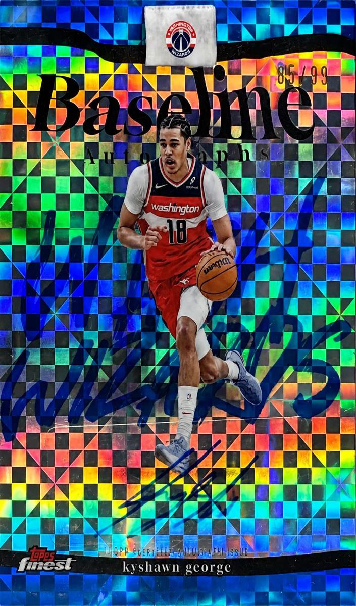 2025 Topps Finest Basketball Blue X-Fractor Kyshawn George #BA-KG