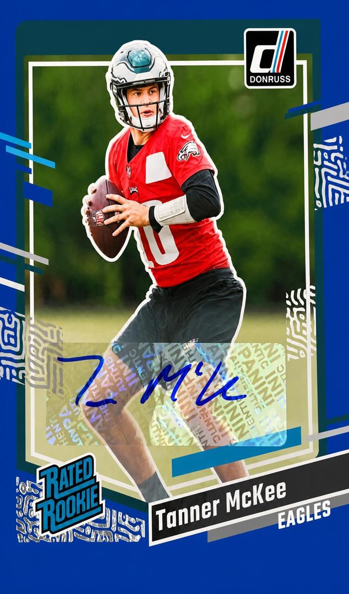 2023 Panini Donruss Football Blue Tanner McKee #383 SGC 9.5