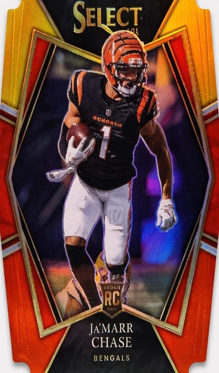 2021 Panini Select Football Die-Cut Red Yellow Ja'Marr Chase #147