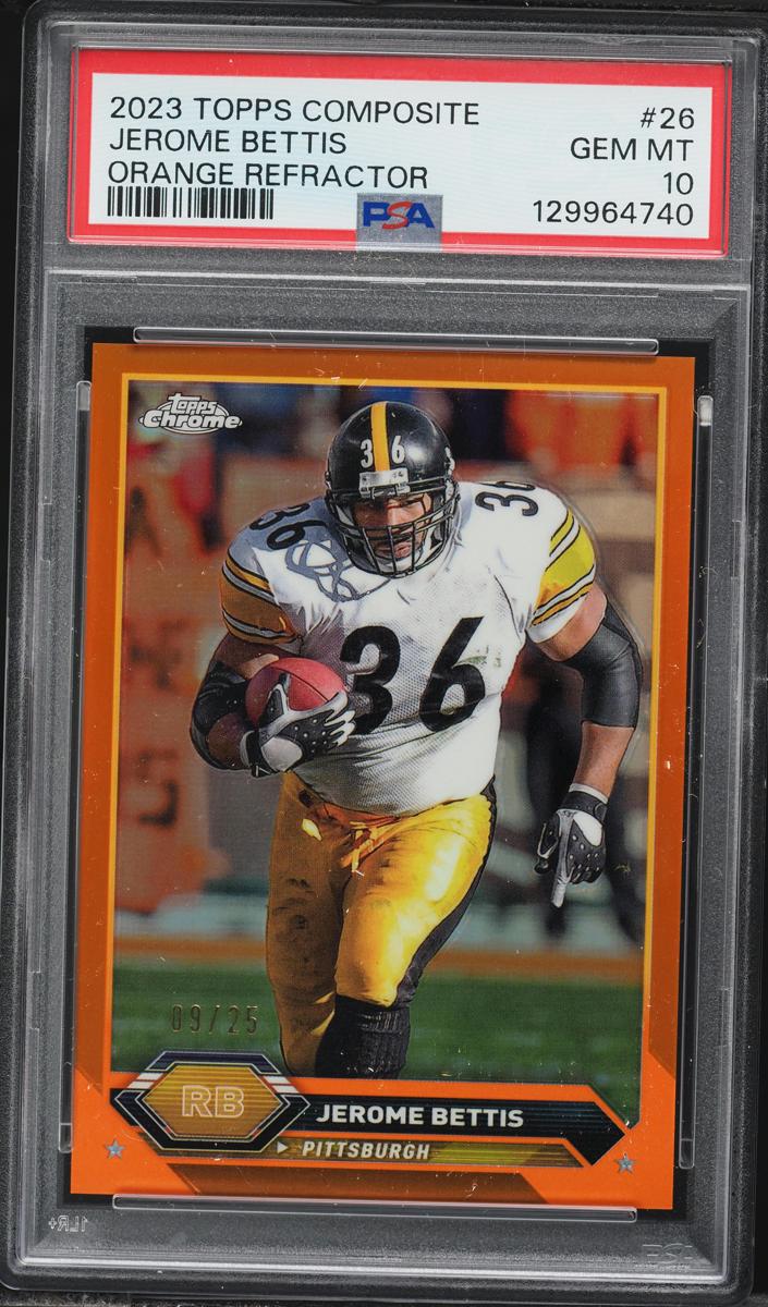 2023 Topps Composite Football Orange Refractor Jerome Bettis #26 PSA 9