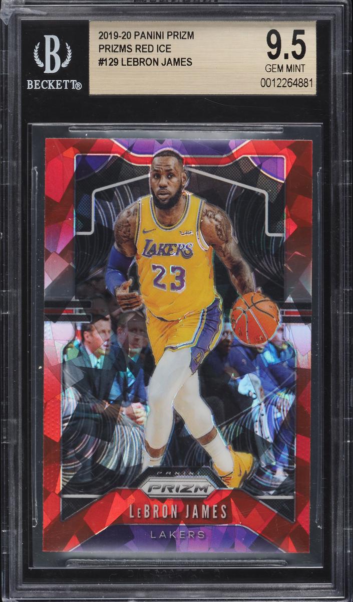2019 Panini Prizm Basketball Red Ice Prizm LeBron James #129 PSA 10