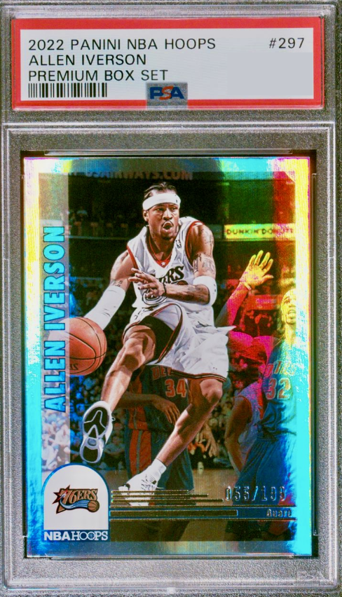 2022 Panini Hoops Basketball Premium Box Set Allen Iverson #297 PSA 7.5