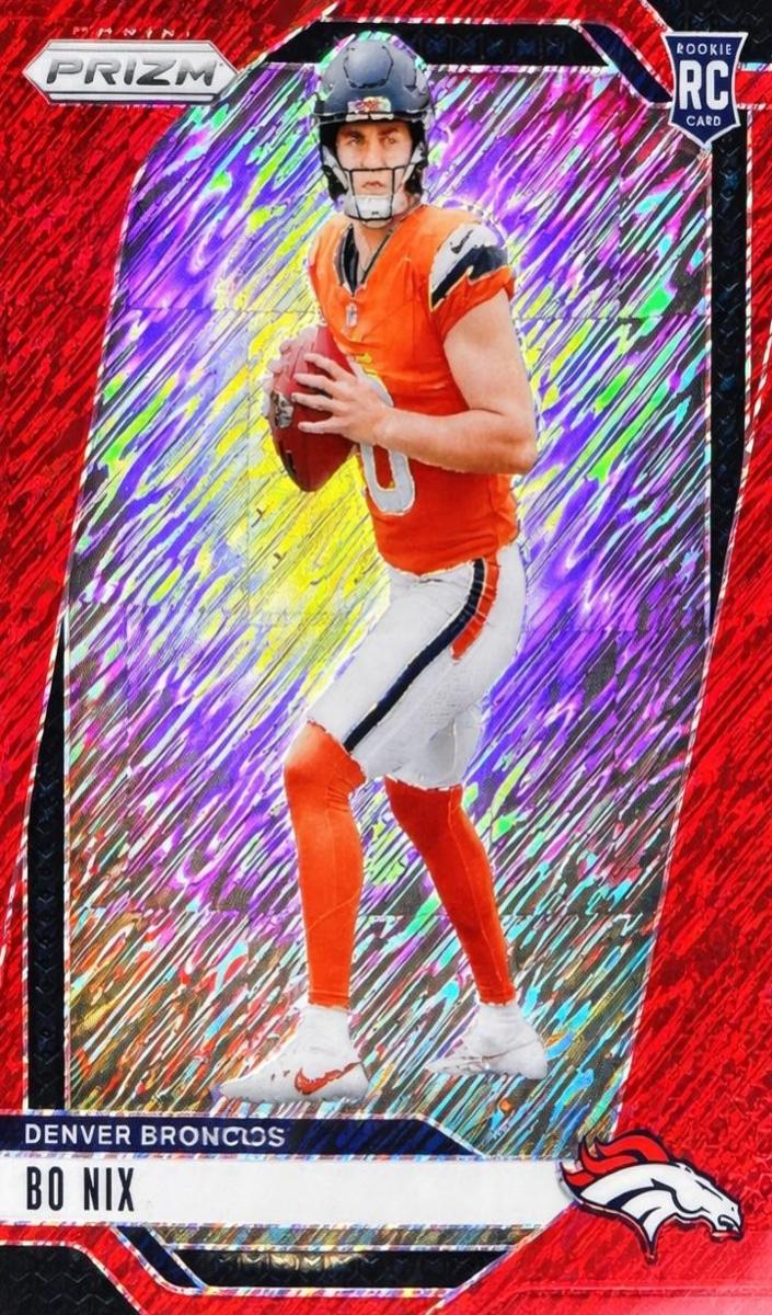 2024 Panini Prizm Football Red Shimmer Bo Nix #309