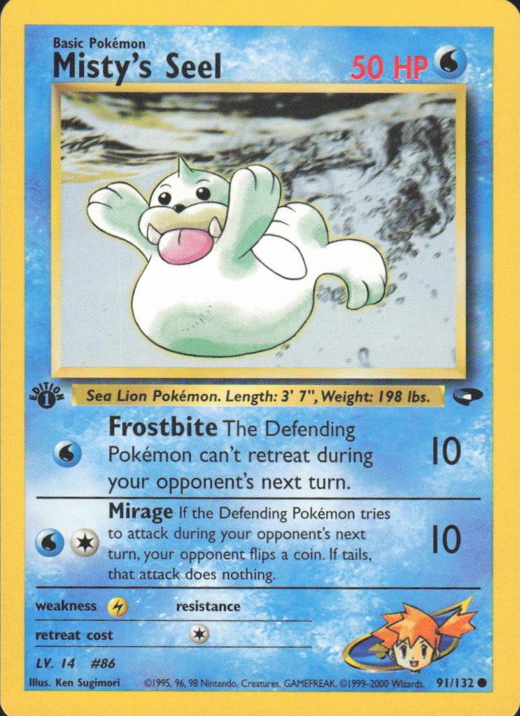 2000 Pokemon Gym Challenge 1st Edition Misty's Seel #91