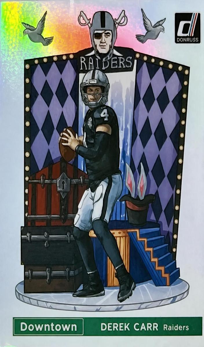 2021 Panini Donruss Football Derek Carr #DT-26 PSA 8.5