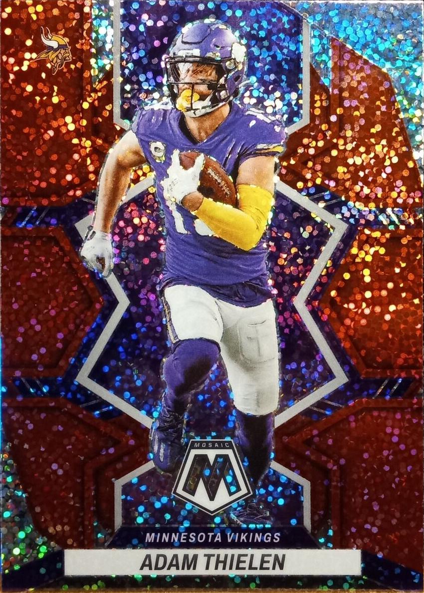 2022 Panini Mosaic Football Red Sparkle Adam Thielen #130