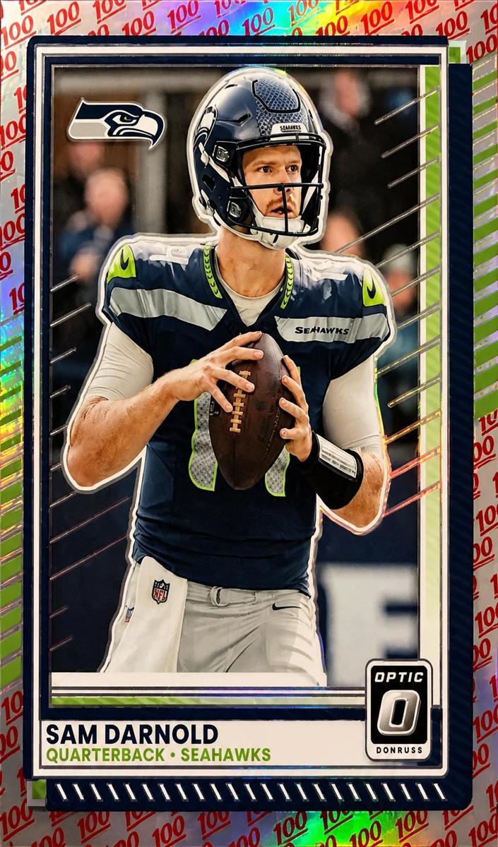 2025 Donruss Optic Football One Hundred Sam Darnold #186