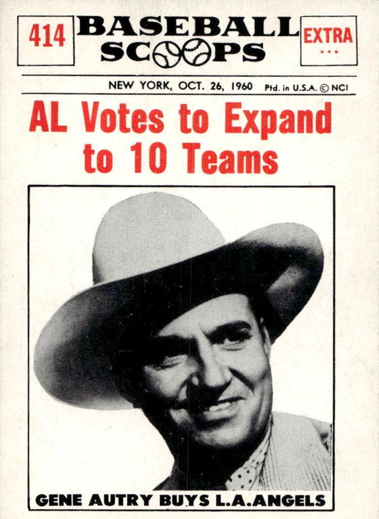 1961 NU-Card Scoops Baseball Gene Autry #414