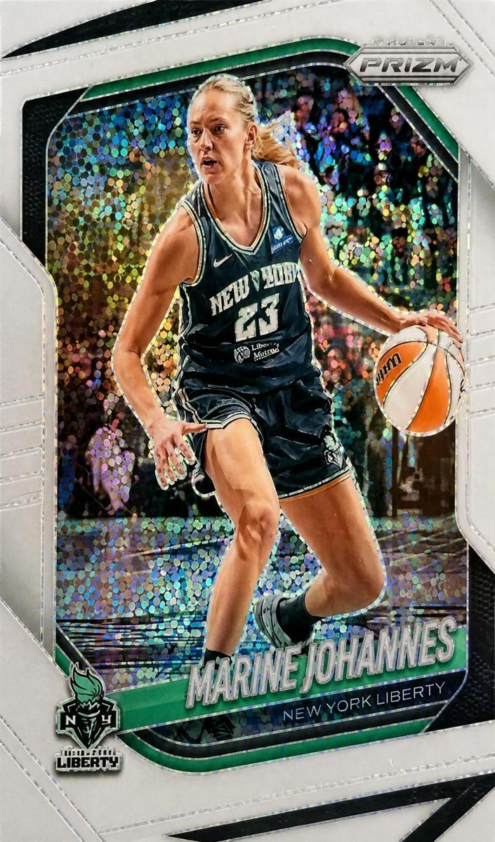 2025 Panini Prizm WNBA Basketball White Sparkle Marine Johannes #90
