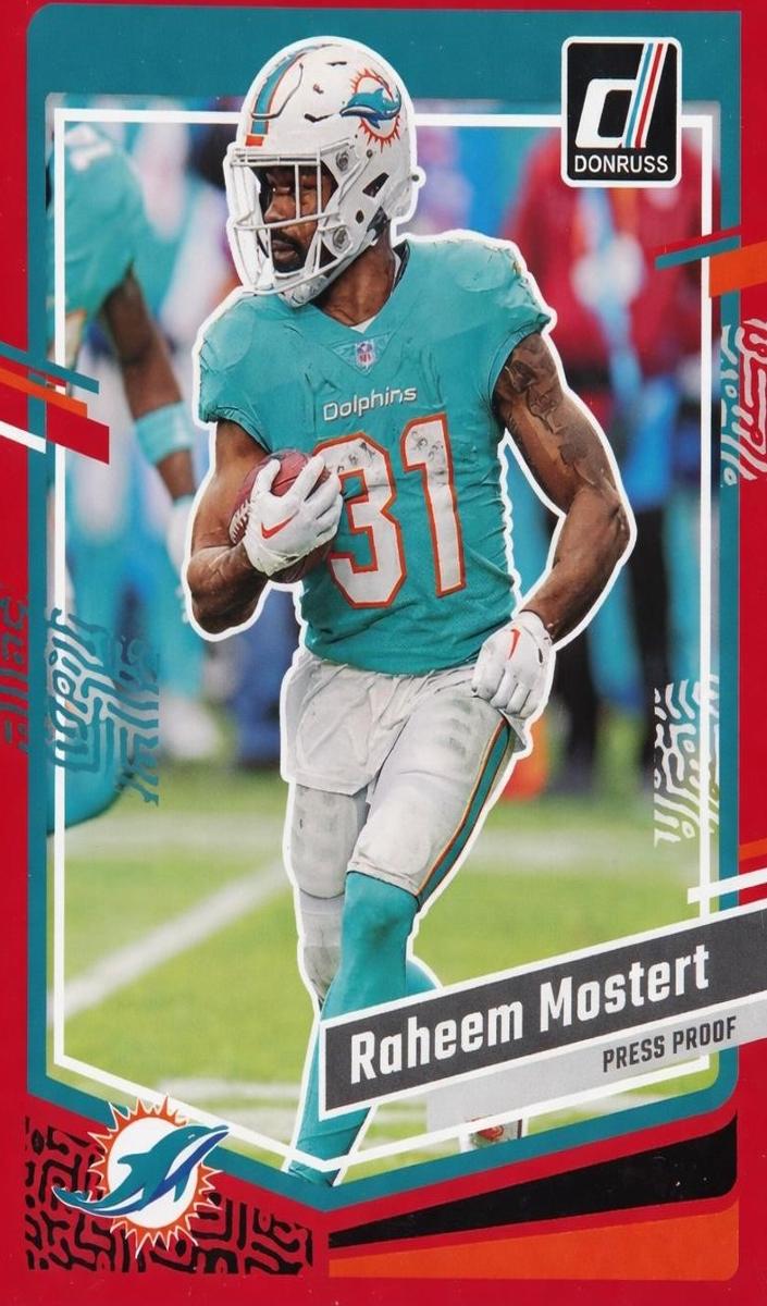 2023 Panini Donruss Football Press Proof Red Raheem Mostert #189
