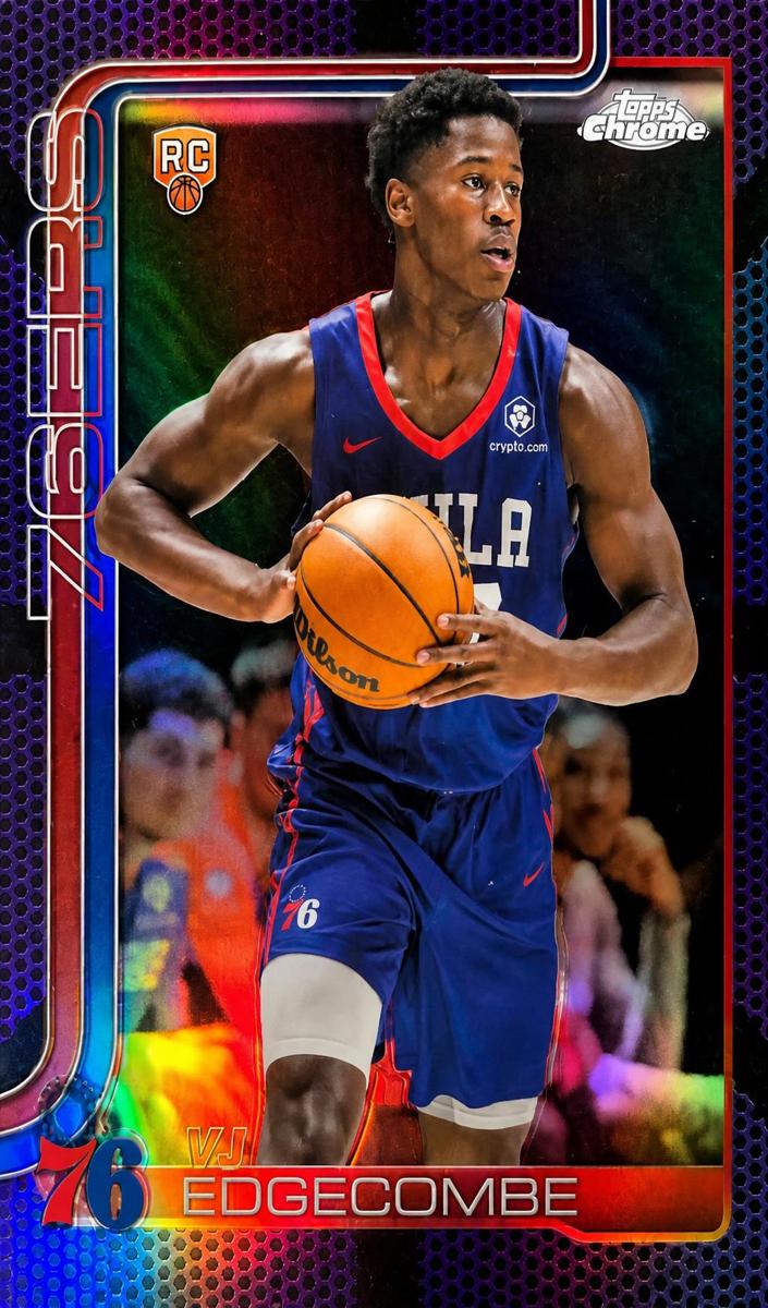 2025 Topps Chrome Basketball Purple Refractor VJ Edgecombe #253 PSA 10