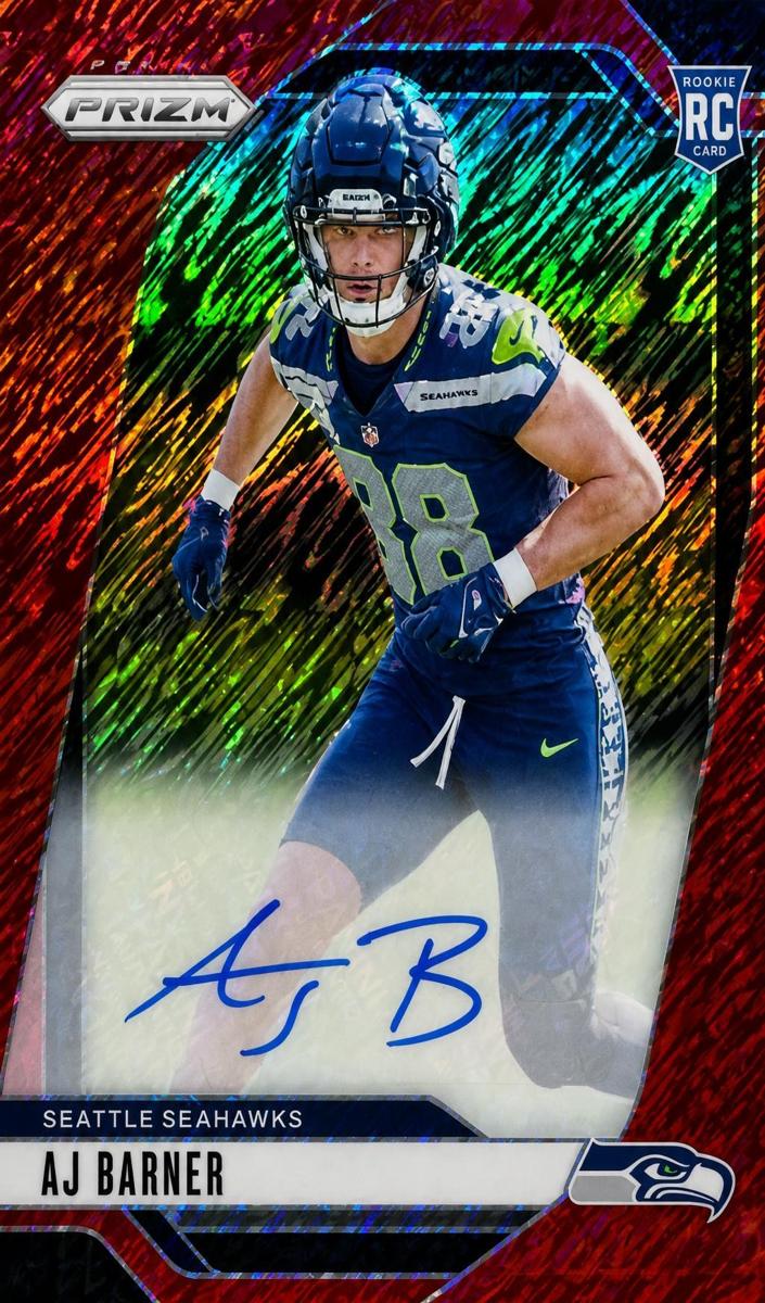 2024 Panini Prizm Football Red Shimmer AJ Barner #304