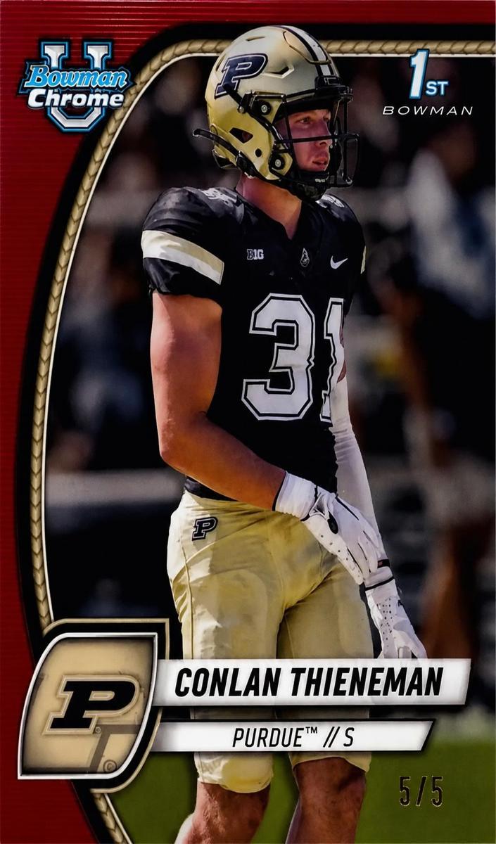 2024 Bowman Chrome University Football Red Refractor Dillon Thieneman #62