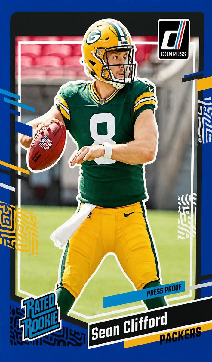 2023 Panini Donruss Football Press Proof Blue Sean Clifford #338 PSA 7.5