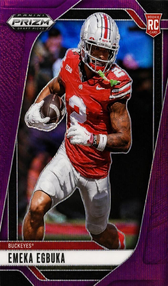 2025 Panini Prizm Draft Picks Football Purple Wave Emeka Egbuka #85