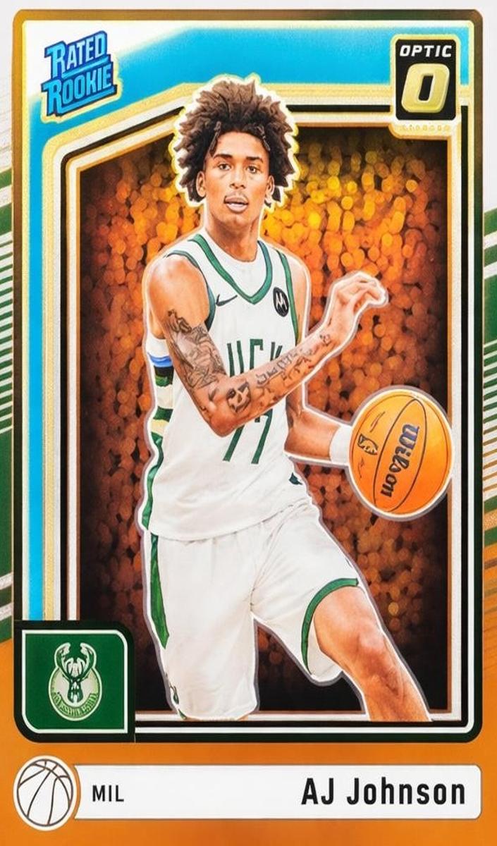 2024 Donruss Optic Basketball Orange AJ Johnson #277 PSA 8