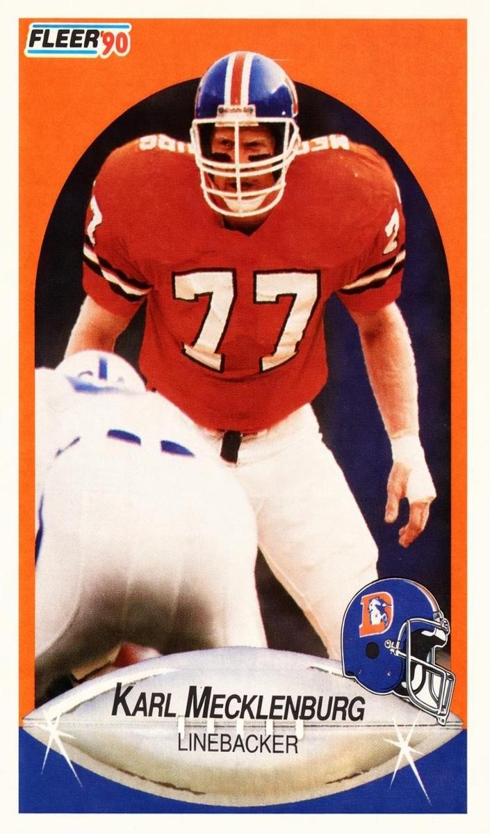 1990 Fleer Football Base Karl Mecklenburg #28