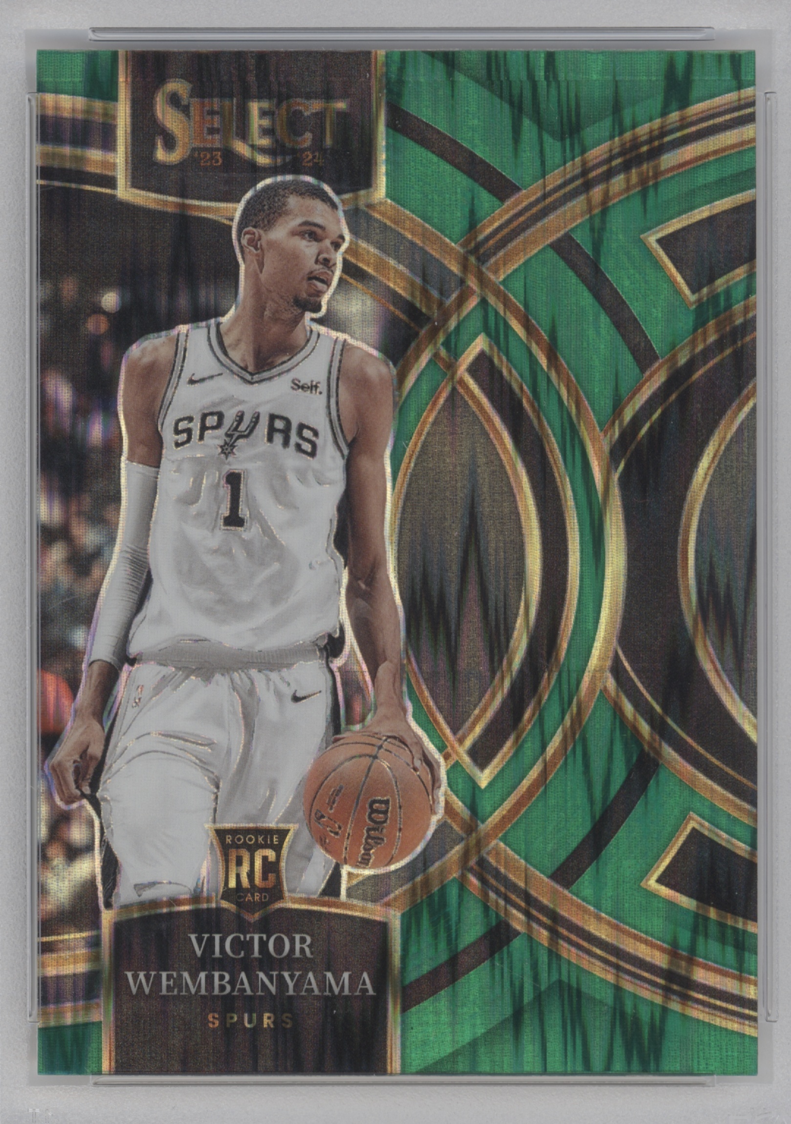 2023 Panini Select Basketball Green Shock Victor Wembanyama #121 PSA 9