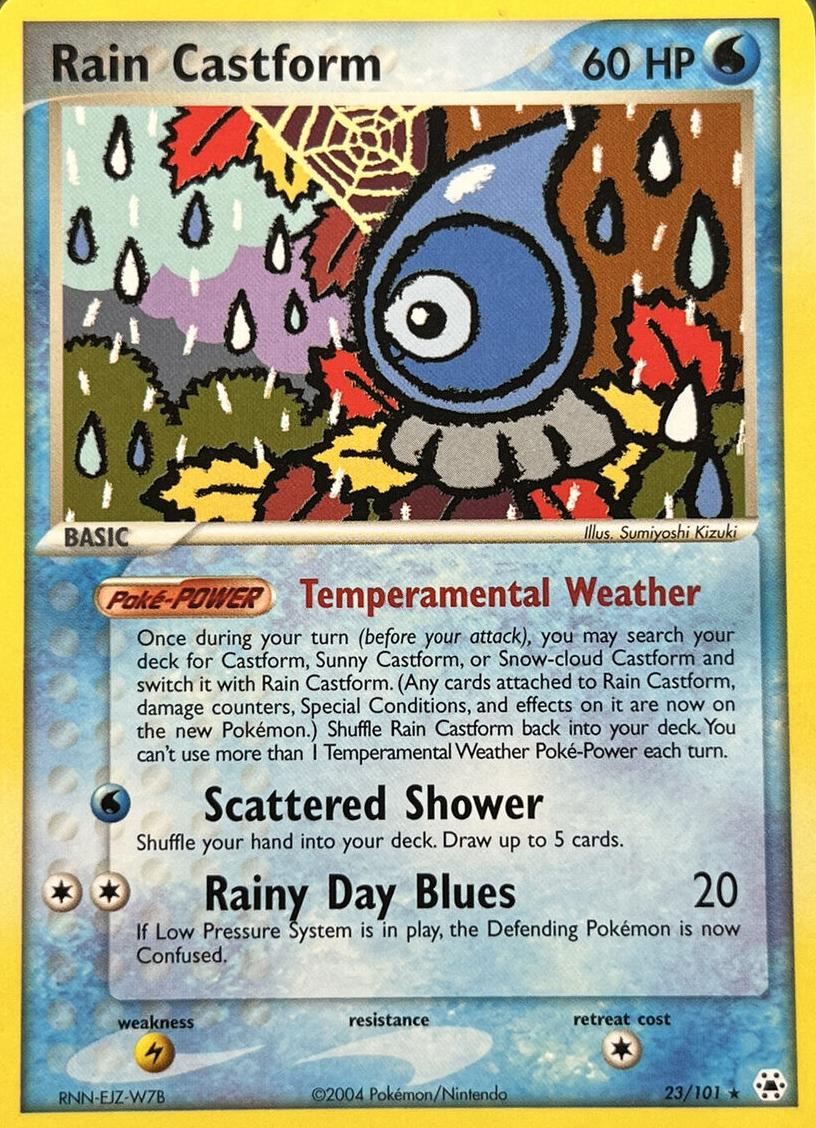 2004 Pokemon EX Hidden Legends Rain Castform #23 PSA 9