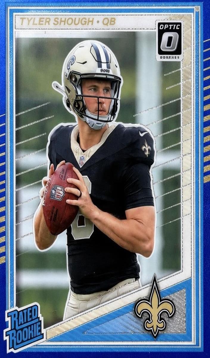 2025 Donruss Optic Football Blue Glitter Tyler Shough #223