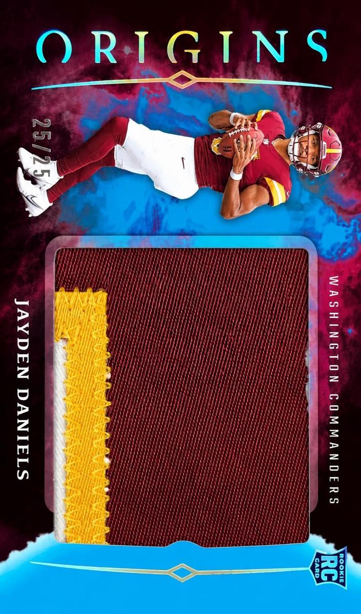 2024 Panini Origins Football Turquoise Jayden Daniels #RJJ-JDA PSA 8