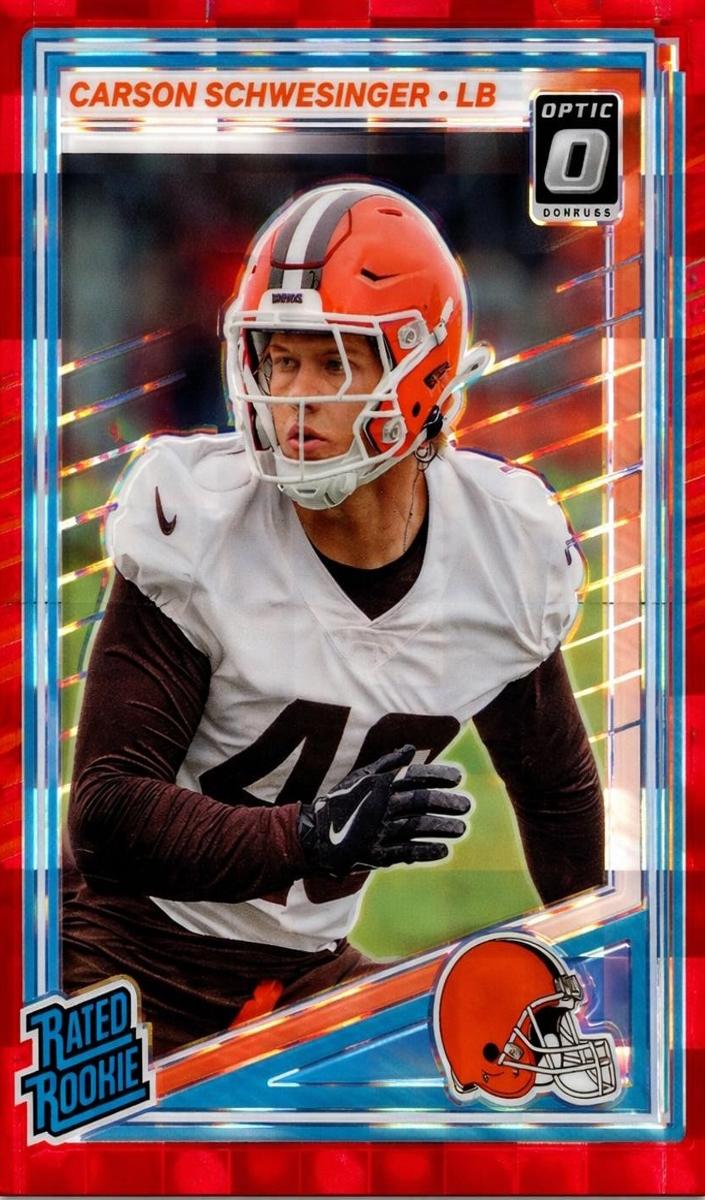 2025 Panini Donruss Football Red Pandora Carson Schwesinger #392 PSA 9