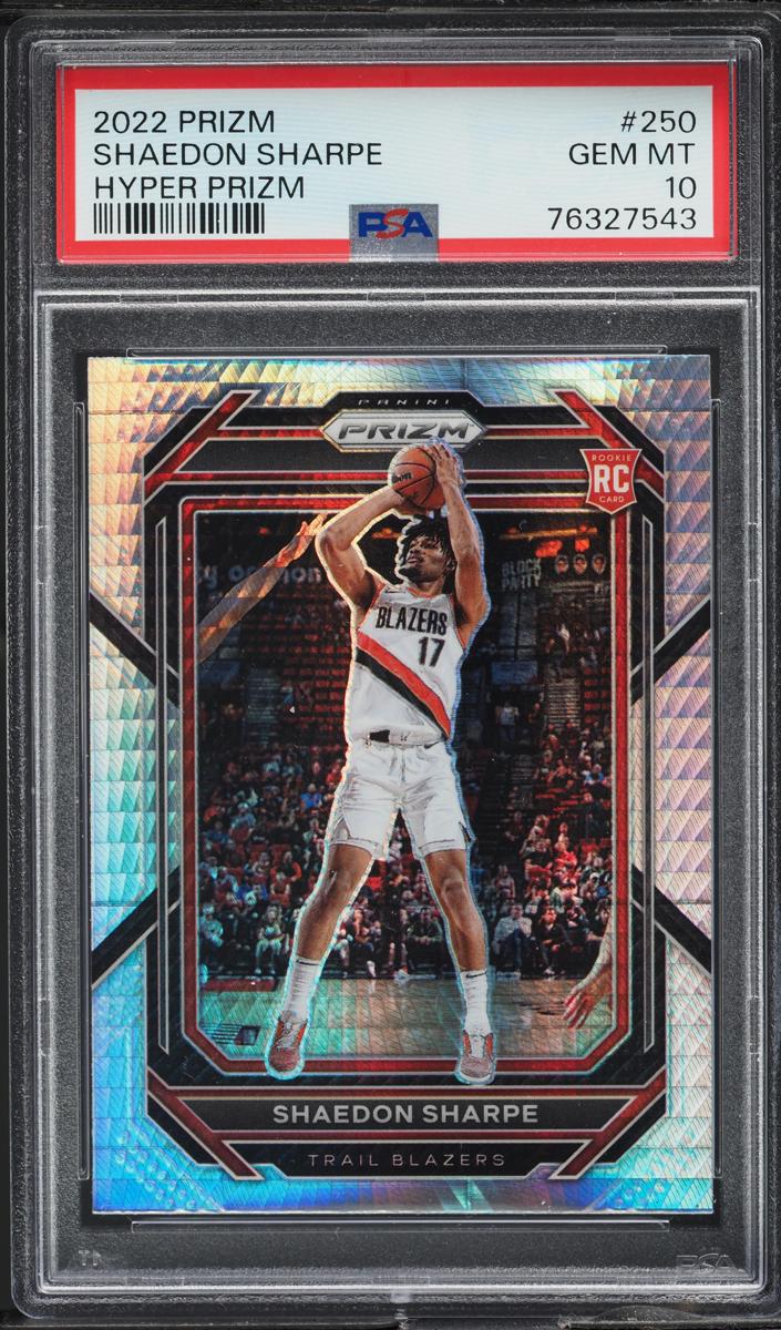 2022 Panini Prizm Basketball Hyper Shaedon Sharpe #250 PSA 9