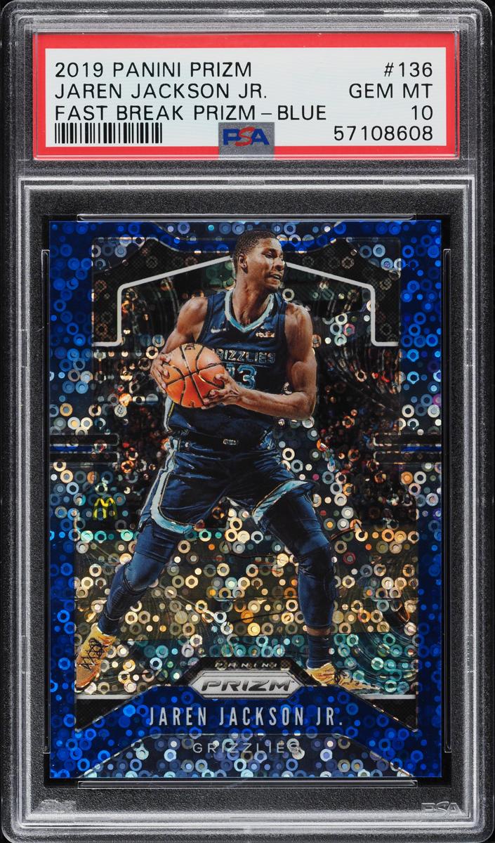 2019 Panini Prizm Basketball Fast Break Blue Jaren Jackson Jr. #136 PSA 10