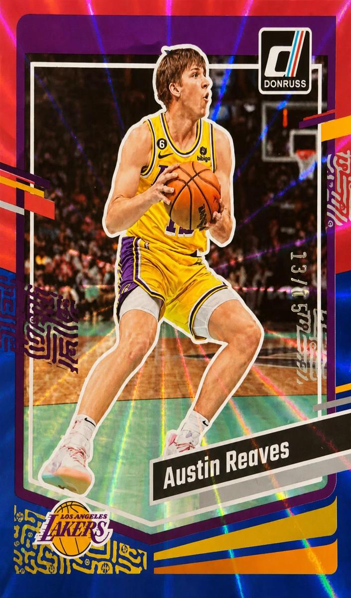 2023 Panini Donruss Basketball Holo Red and Blue Laser Austin Reaves #18