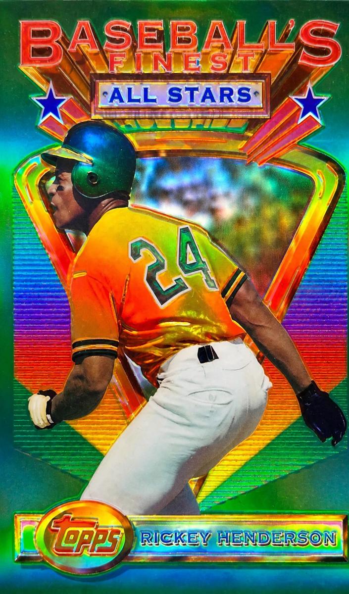 1993 Topps Finest Baseball Refractor Rickey Henderson #86