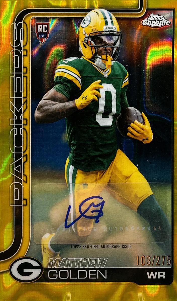 2025 Topps Chrome Football Yellow Lava Refractor Matthew Golden #RA-MGO