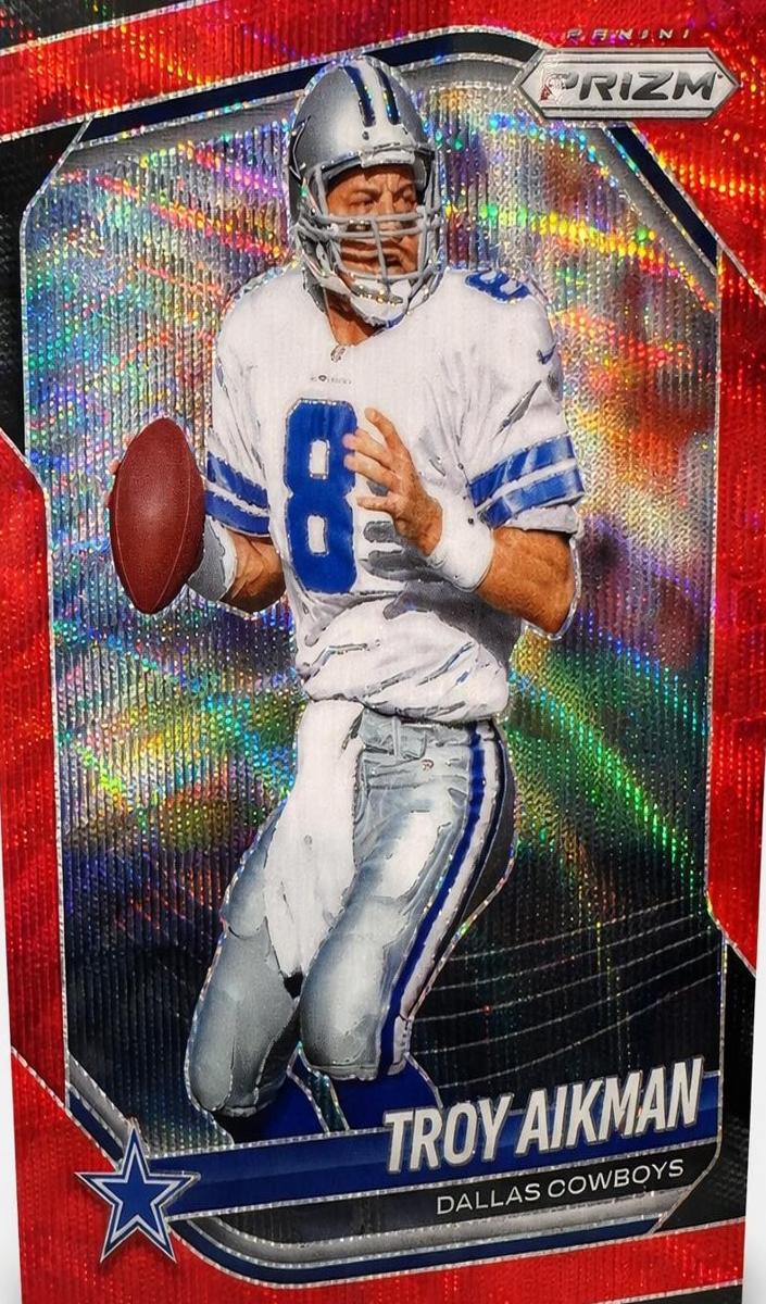 2025 Panini Prizm Football Red Wave Troy Aikman #179 PSA 10