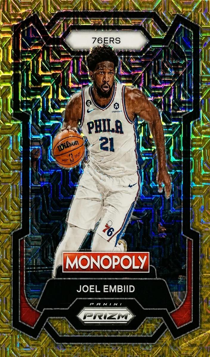 2023 Panini Prizm Monopoly Basketball Gold Millionaire Shimmer Joel Embiid #69 PSA 10
