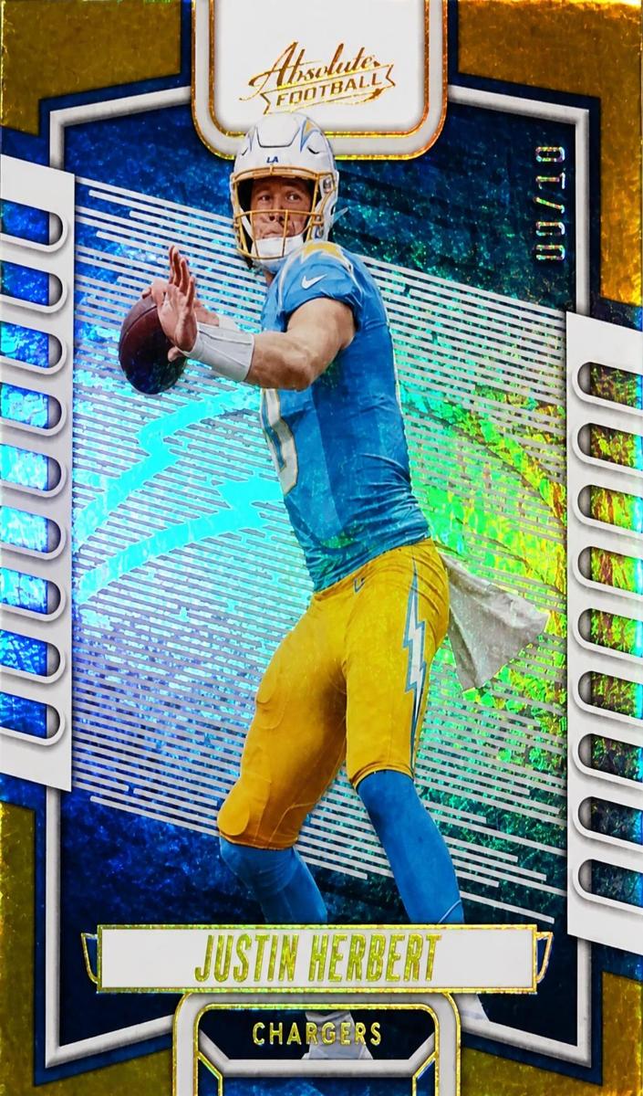 2023 Panini Absolute Football Spectrum Gold Justin Herbert #1