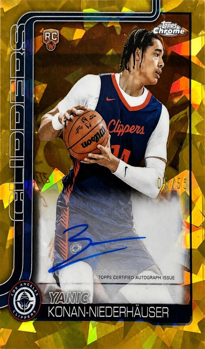2025 Topps Chrome Sapphire Basketball Gold Yanic Konan-Niederhauser #TCAR-YKN