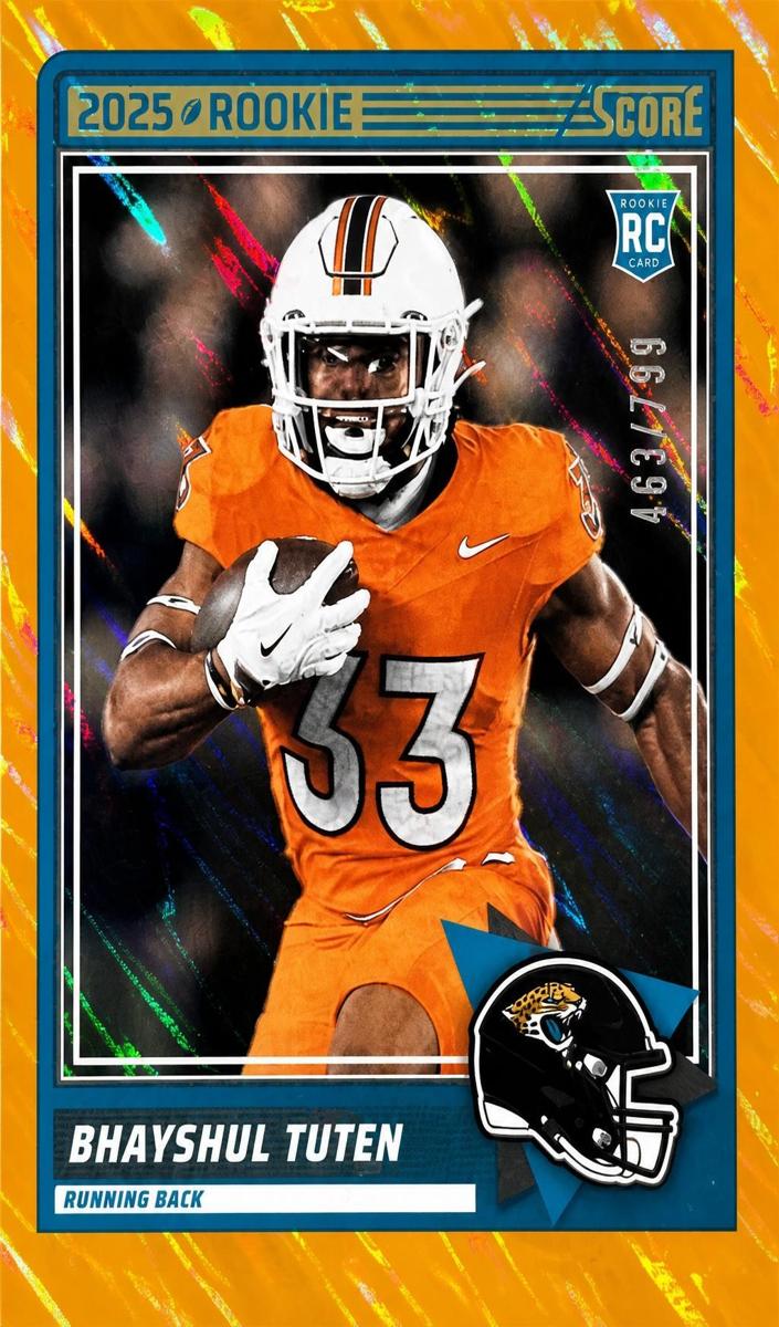 2025 Panini Score Football Lava Bhayshul Tuten #80