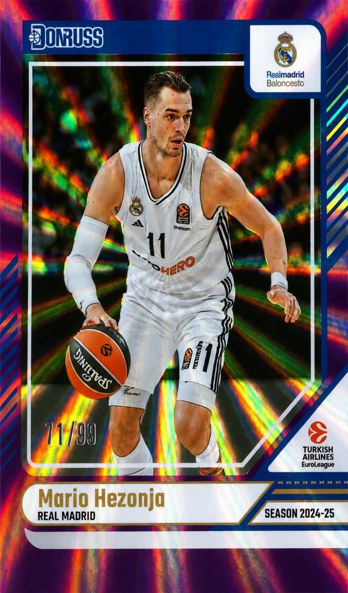 2024 Donruss Turkish Airlines EuroLeague Basketball Purple Laser Mario Hezonja #139