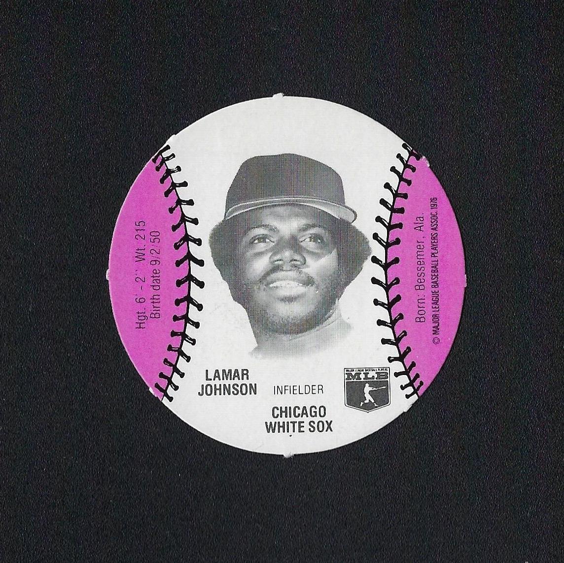 1977 Burger Chef Fun Meal Discs Baseball Lamar Johnson #NNO