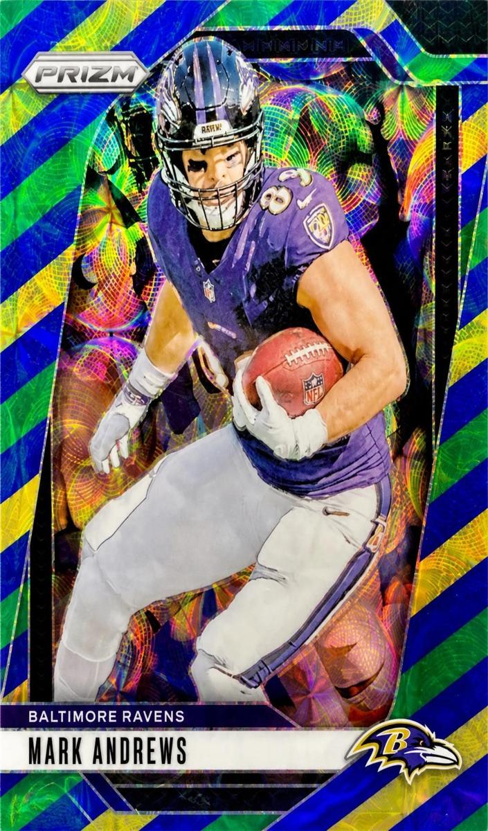 2024 Panini Prizm Football Choice Blue Yellow and Green Mark Andrews #22