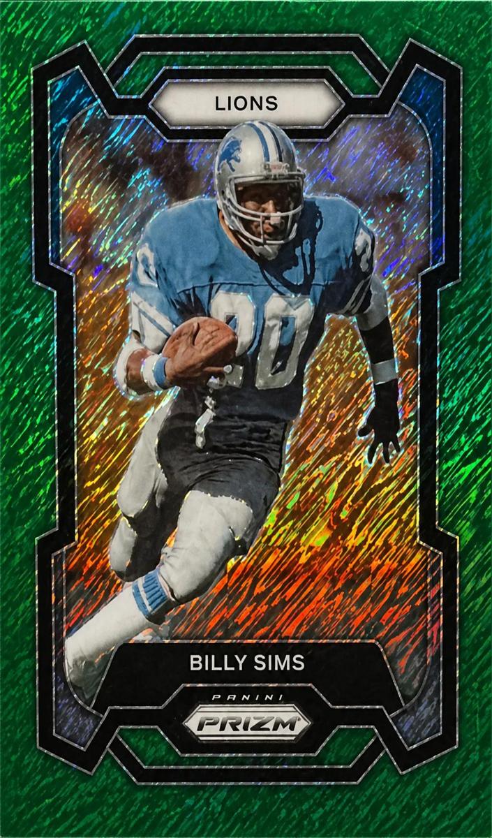 2023 Panini Prizm Football Green Shimmer Billy Sims #95