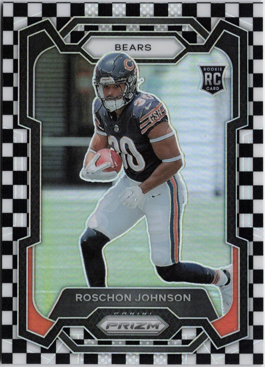 2023 Panini Prizm Football Black and White Checker Roschon Johnson #314 PSA 10