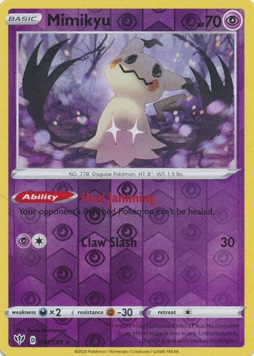 2020 Pokemon Sword & Shield Darkness Ablaze Reverse Foil Mimikyu #81